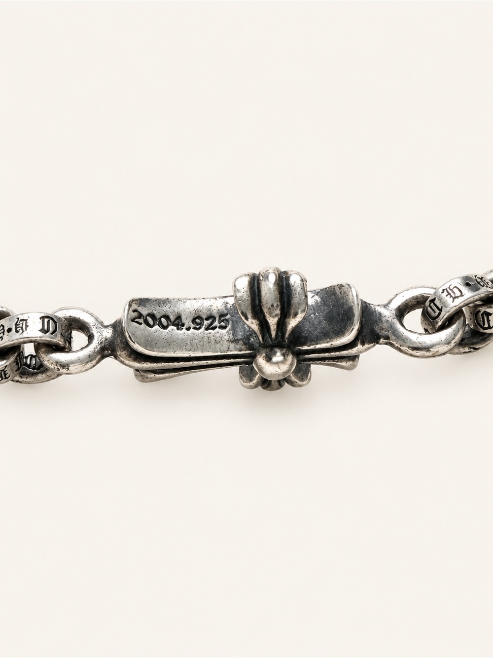 Chrome Hearts Paper Chain Bracelet w/ Cross .925 Sterling Silver - Picture 4 of 8